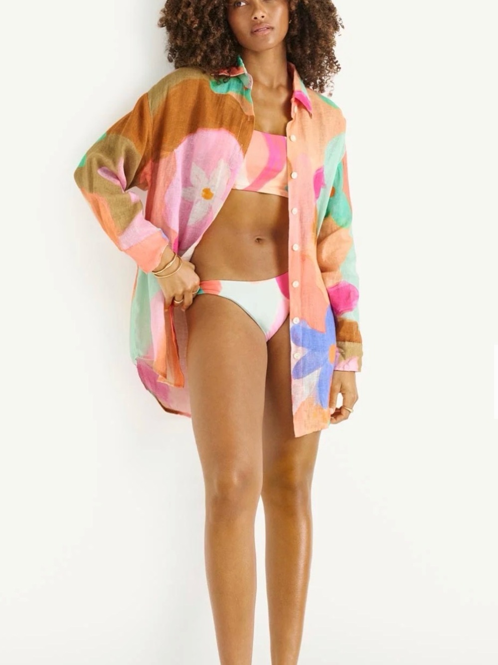 NWT Vitamin A Women’s Floral Linen Cover-Up
